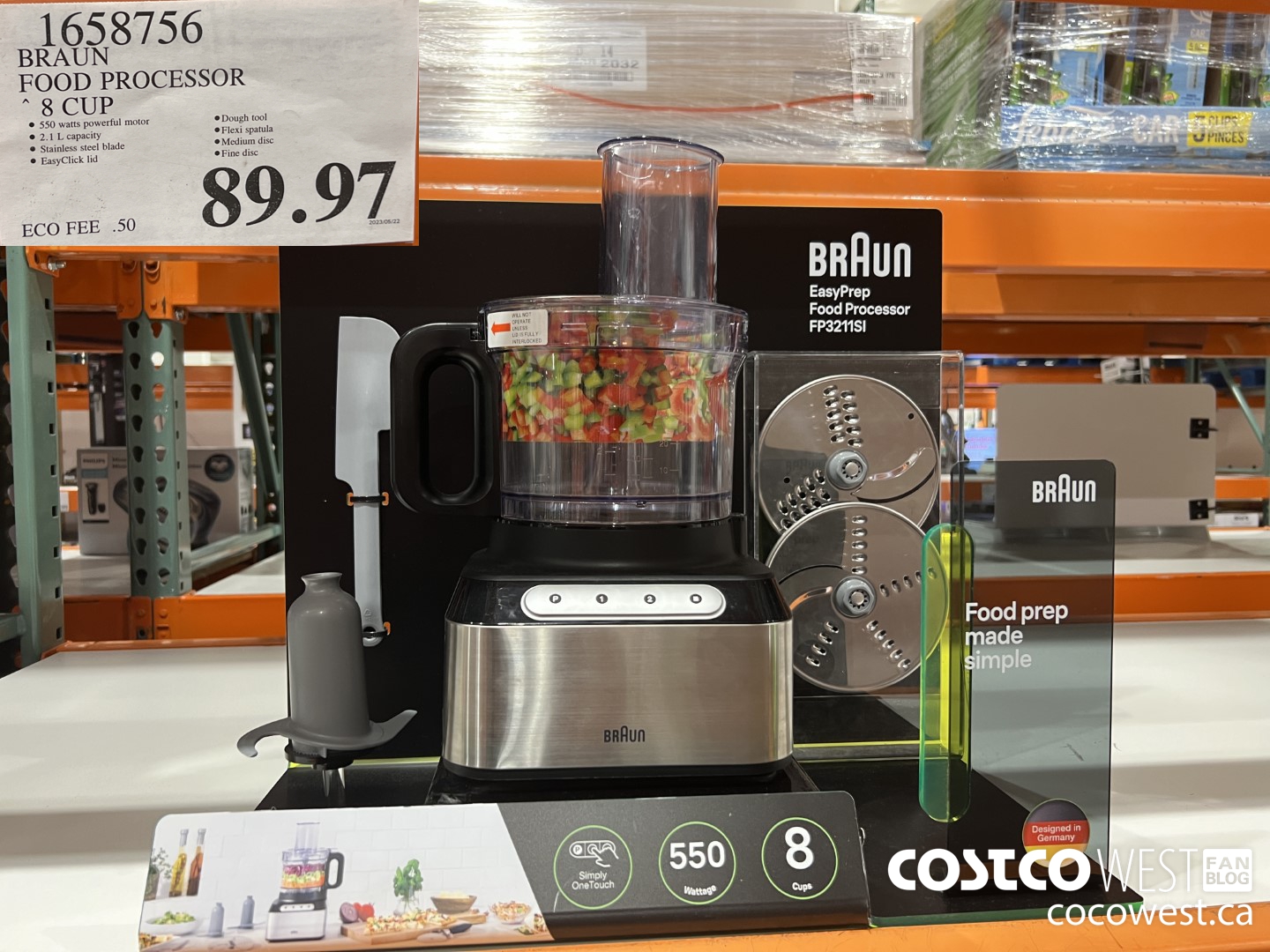 1658756 BRAUN 8 CUP FOOD PROCESSOR $89.97