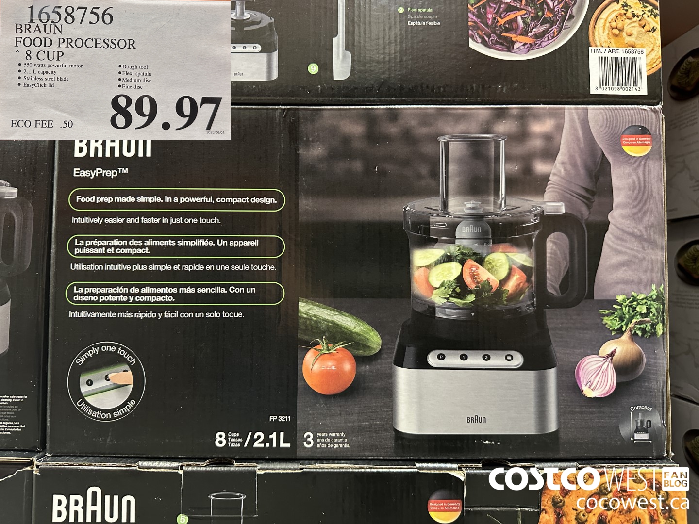 1658756 BRAUN 8 CUP FOOD PROCESSOR $89.97