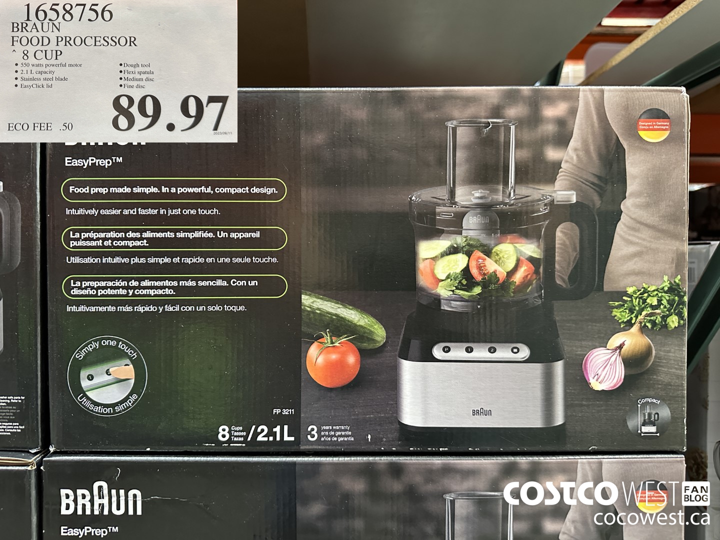 1658756 BRAUN 8 CUP FOOD PROCESSOR $89.97