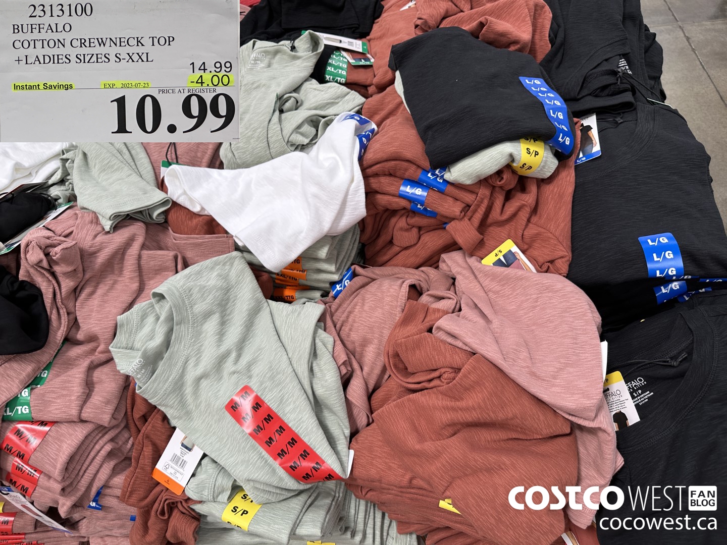 2313100 BUFFALO COTTON CREWNECK TOP LADIES SIZES S-XXL ($4.00 INSTANT SAVINGS EXPIRES ON 2023-07-23) $10.99