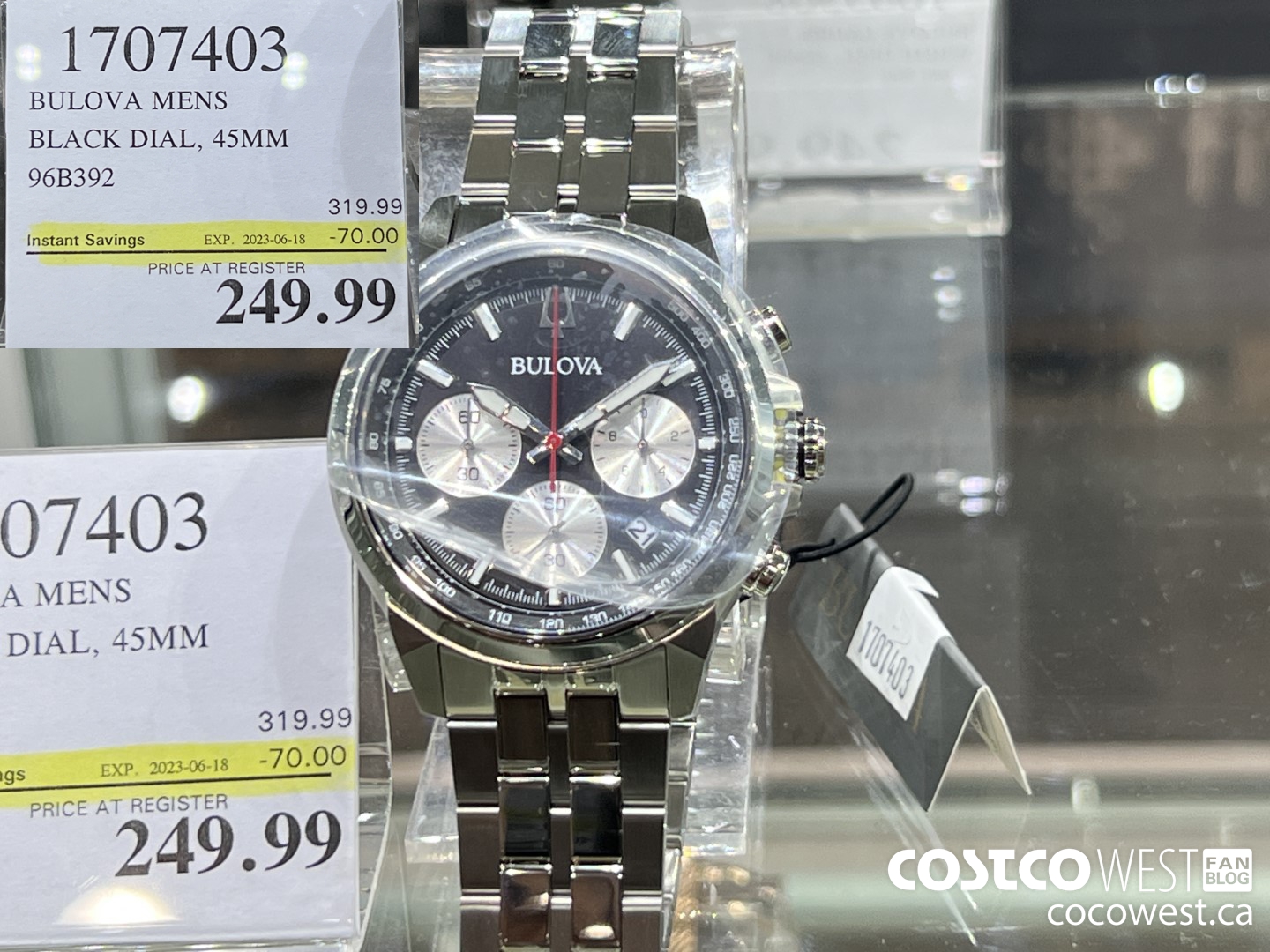 1707403 BULOVA MENS BLACK DIAL, 45MM 96B392 ($70.00 INSTANT SAVINGS EXPIRES ON 2023-06-18) $249.99