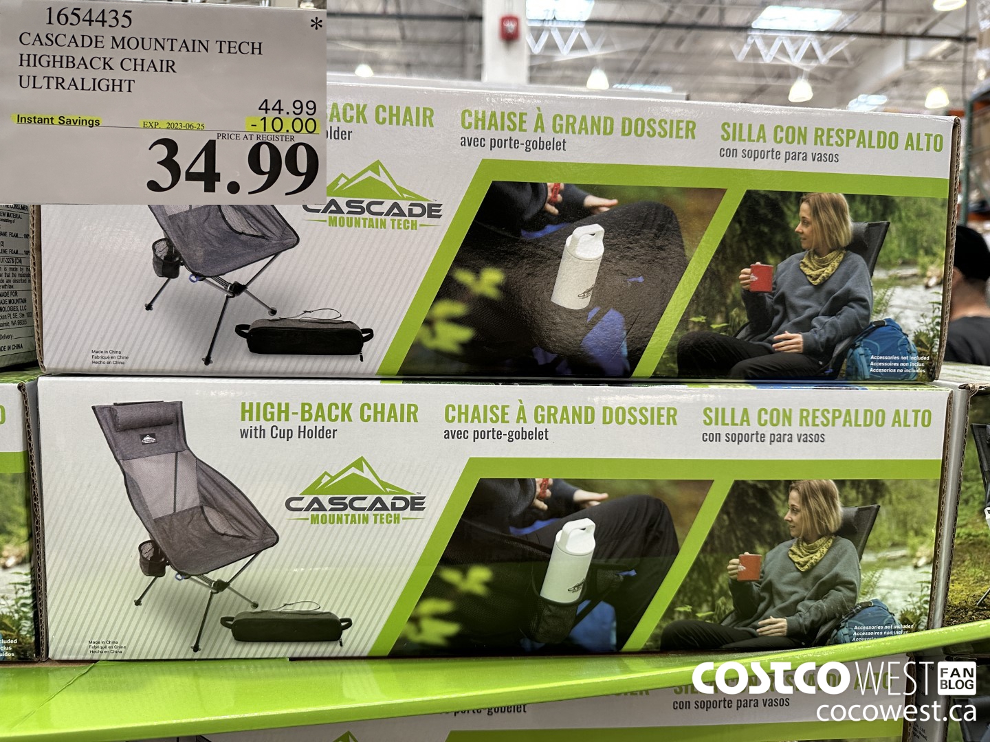 1654435 CASCADE MOUNTAIN TECH HIGHBACK CHAIR ULTRALIGHT  ($10.00 INSTANT SAVINGS EXPIRES ON 2023-06-25) $34.99