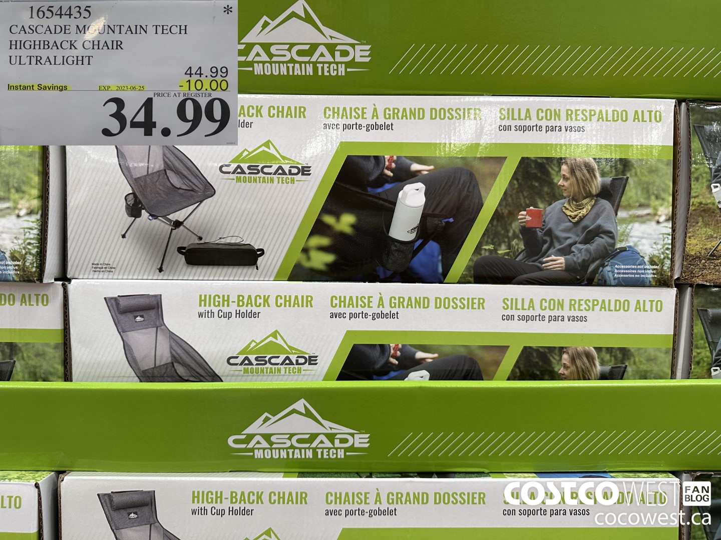 1654435 CASCADE MOUNTAIN TECH HIGHBACK CHAIR ULTRALIGHT  ($10.00 INSTANT SAVINGS EXPIRES ON 2023-06-25) $34.99