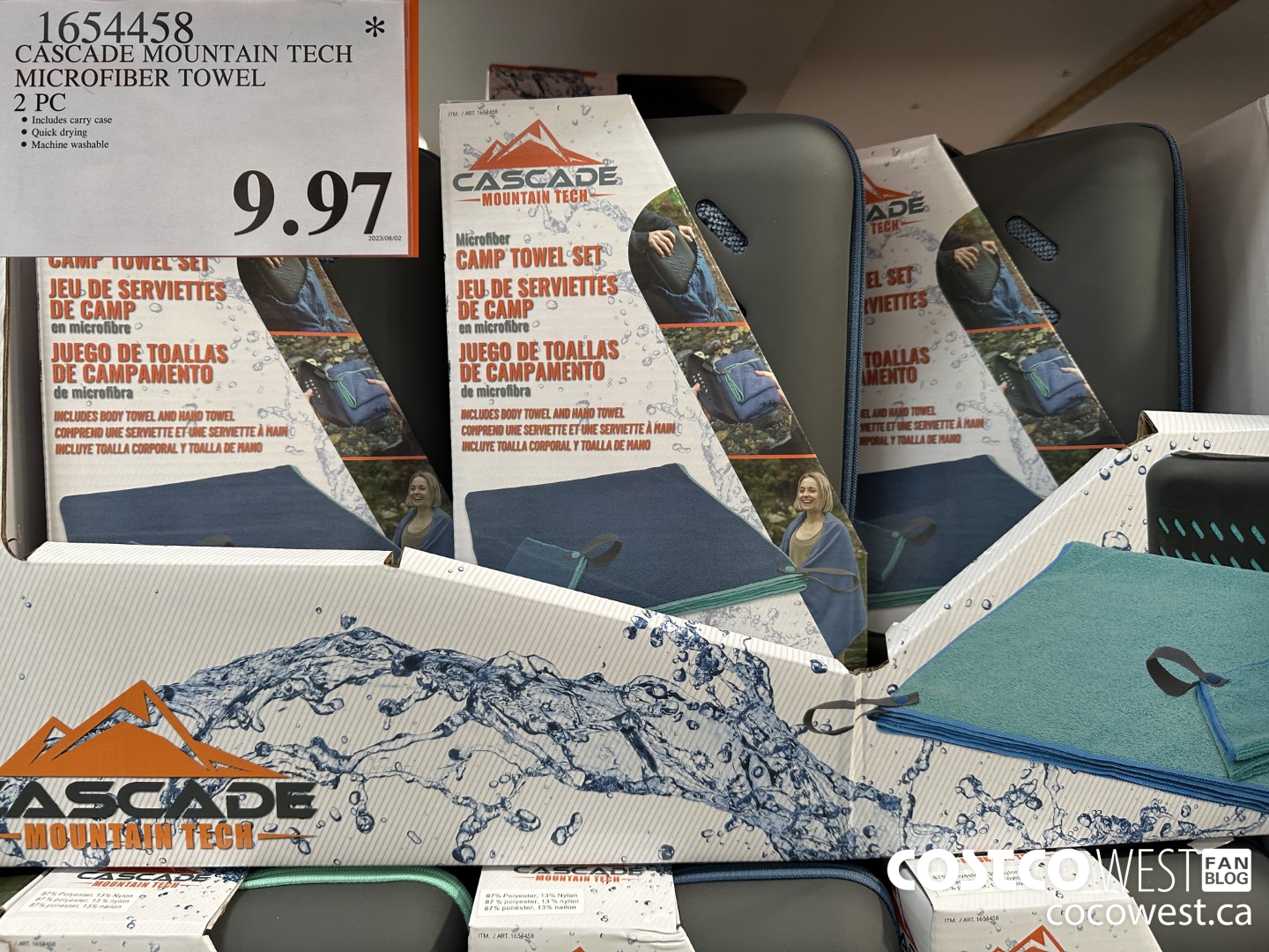 1654458 CASCADE MOUNTAIN TECH MICROFIBER TOWEL 2 PC $9.97