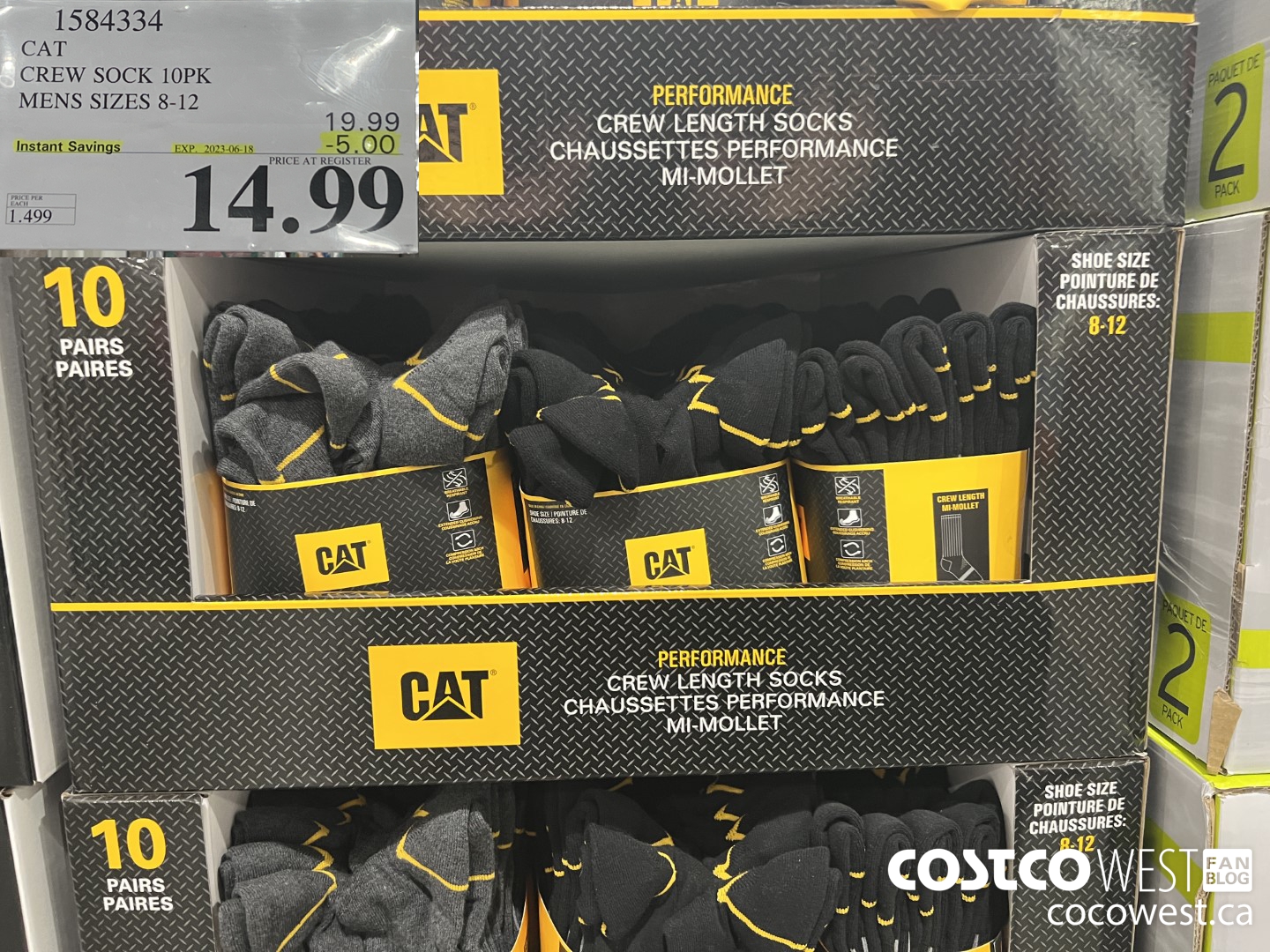 1584334 CAT CREW SOCK 10PK MENS SIZES 8-12 ($5.00 INSTANT SAVINGS EXPIRES ON 2023-06-18) $14.99