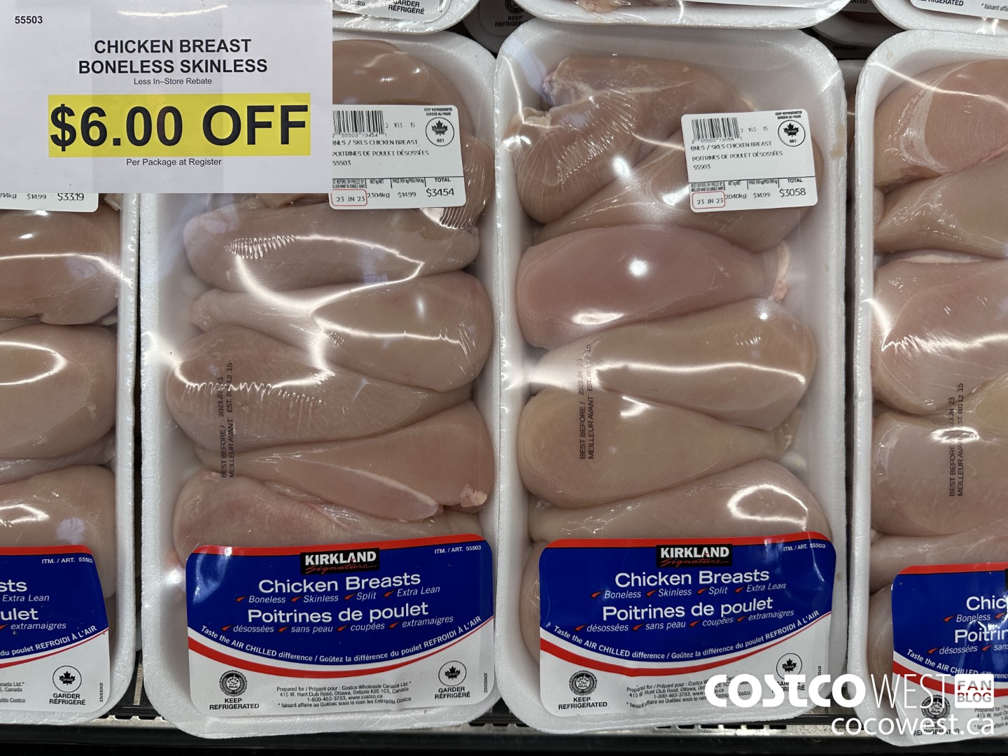 55503 CHICKEN BREAST BONELESS SKINLESS ($6.00 INSTANT SAVINGS)