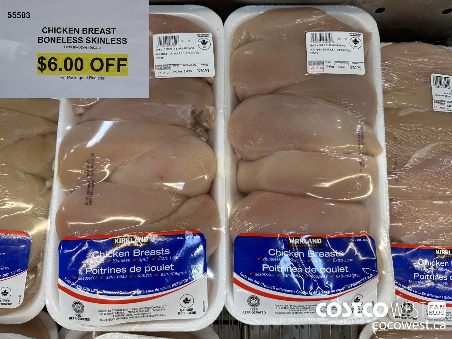 55503 CHICKEN BREAST BONELESS SKINLESS ($6.00 INSTANT SAVINGS)