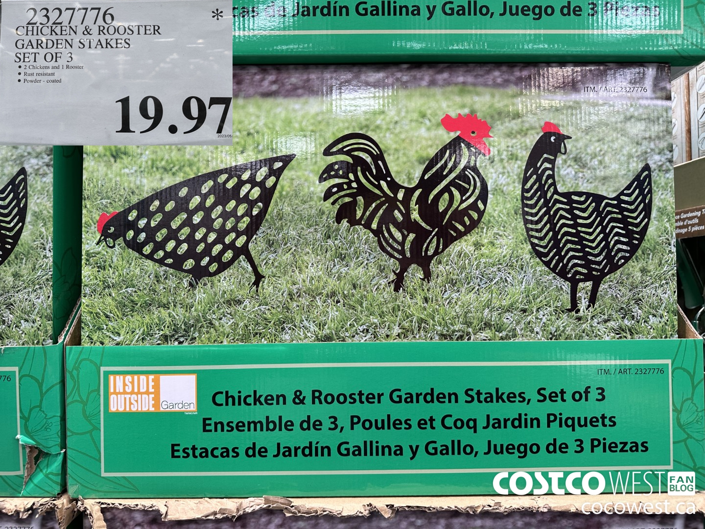 2327776 CHICKEN & ROOSTER GARDEN STAKES SET OF 3 $19.97