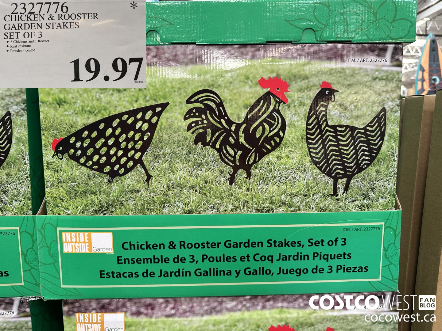 2327776 CHICKEN & ROOSTER GARDEN STAKES SET OF 3 $19.97