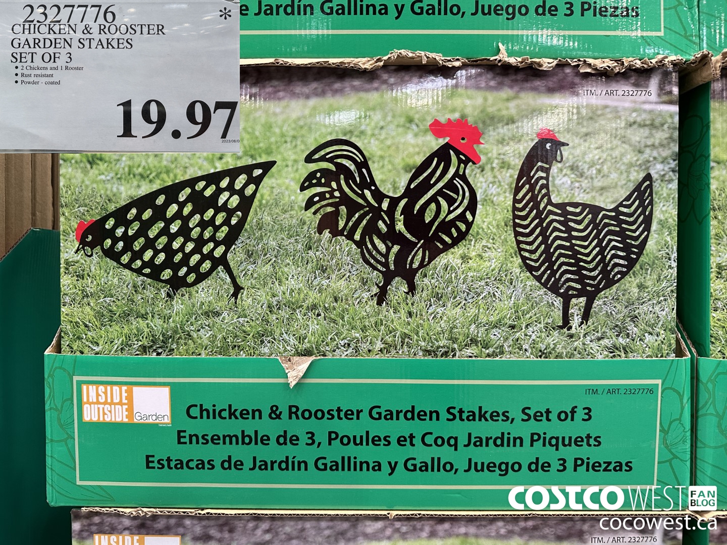 2327776 CHICKEN & ROOSTER GARDEN STAKES SET OF 3 $19.97