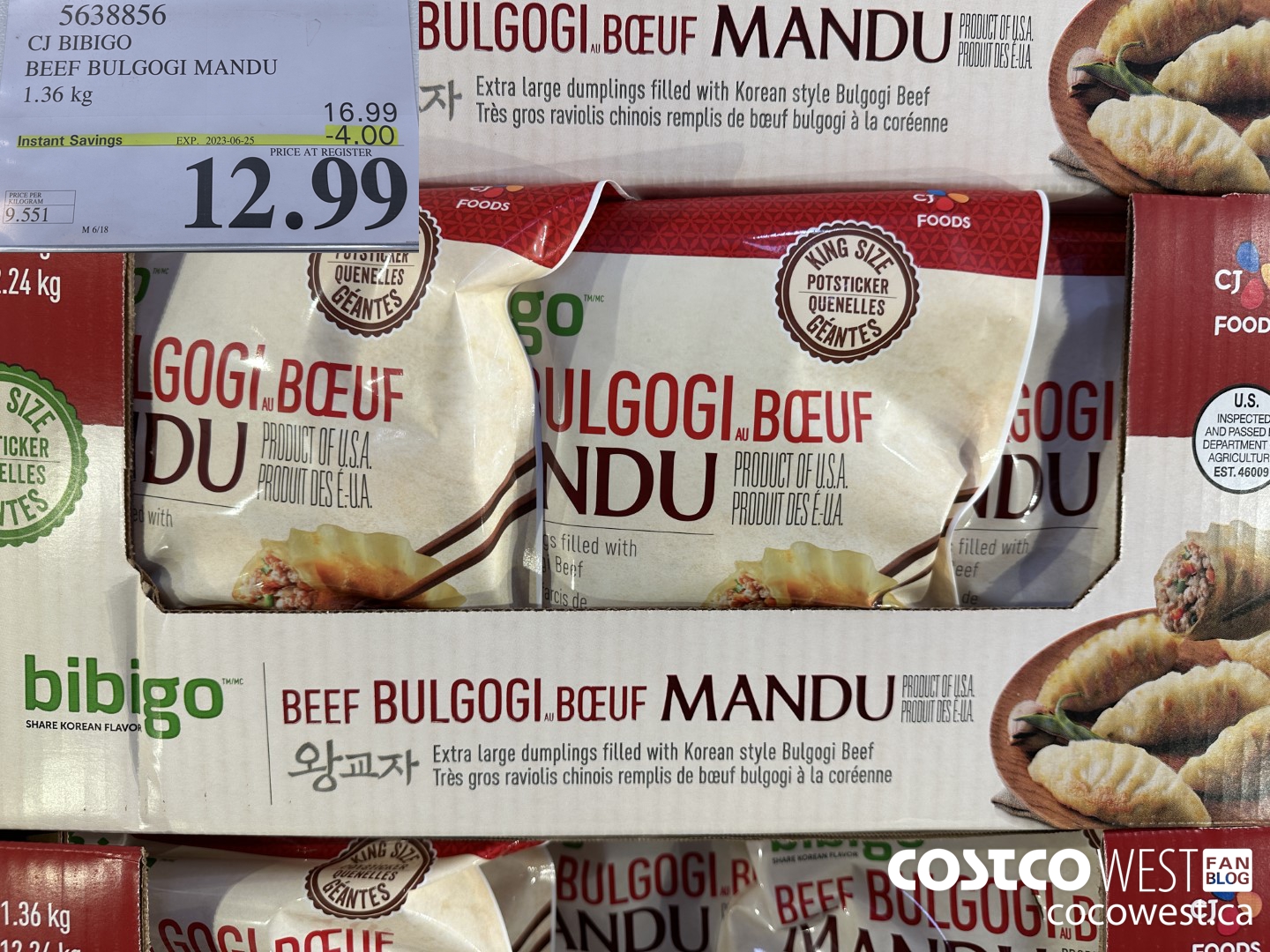 5638856 CJ BIBIGO BEEF BULGOGI MANDU 1.36 kg ($4.00 INSTANT SAVINGS EXPIRES ON 2023-06-25) $12.99