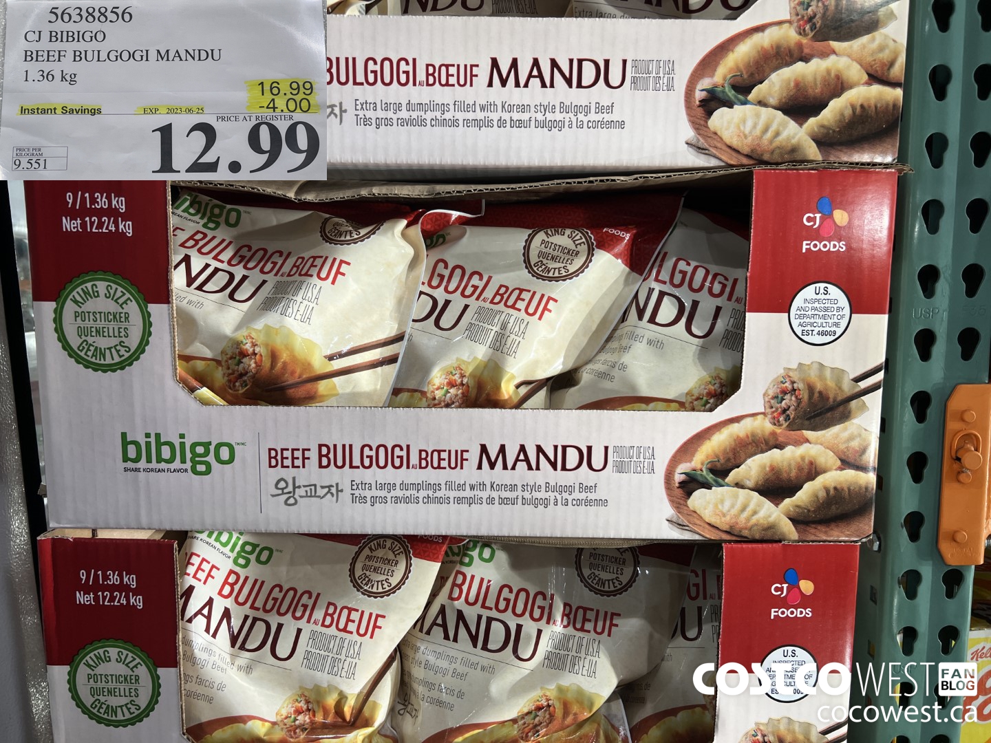 5638856 CJ BIBIGO BEEF BULGOGI MANDU 1.36 kg ($4.00 INSTANT SAVINGS EXPIRES ON 2023-06-25) $12.99
