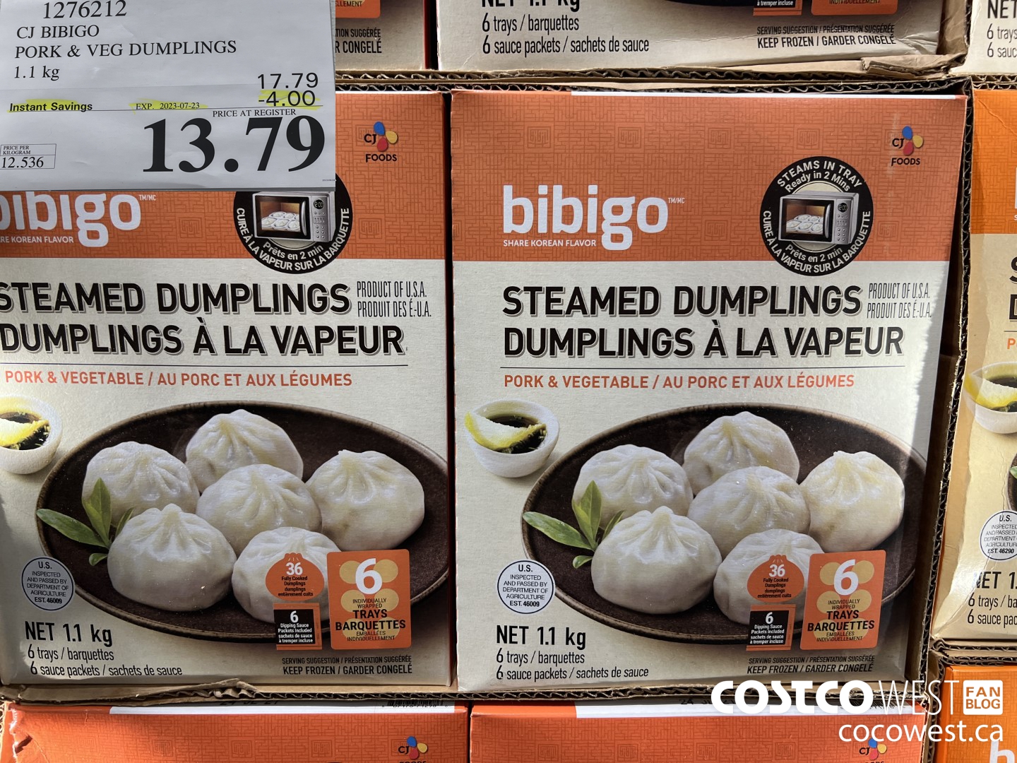 1276212 CJ BIBIGO PORK & VEG DUMPLINGS 1.12KG ($4.00 INSTANT SAVINGS EXPIRES ON 2023-07-23) $13.79
