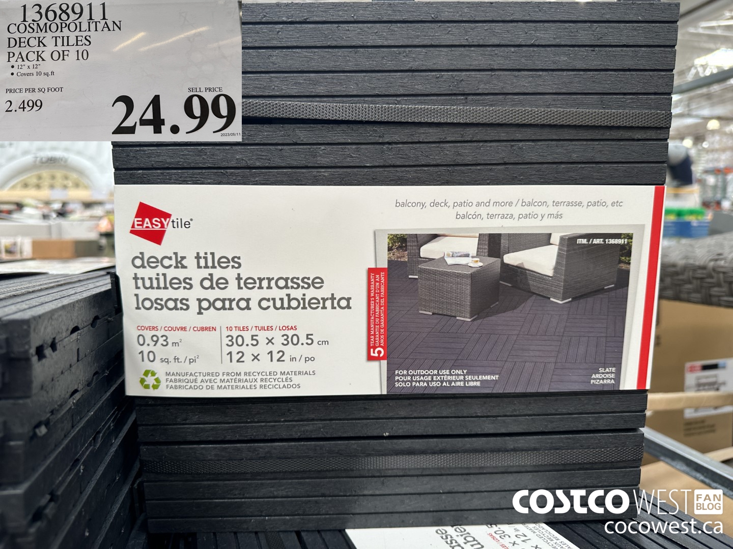 1368911 COSMOPOLITAN DECK TILES PACK OF 10 $24.99