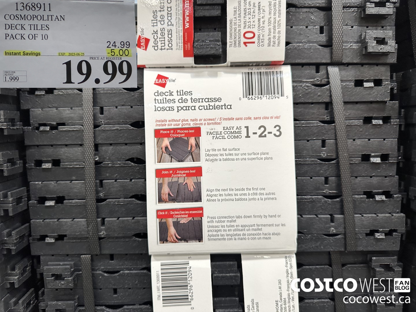 1368911 COSMOPOLITAN DECK TILES PACK OF 10 ($5.00 INSTANT SAVINGS EXPIRES ON 2023-06-25) $19.99