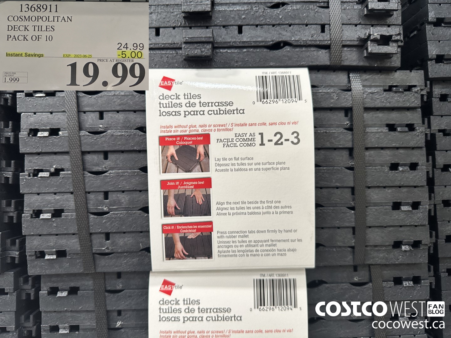 1368911 COSMOPOLITAN DECK TILES PACK OF 10 ($5.00 INSTANT SAVINGS EXPIRES ON 2023-06-25) $19.99