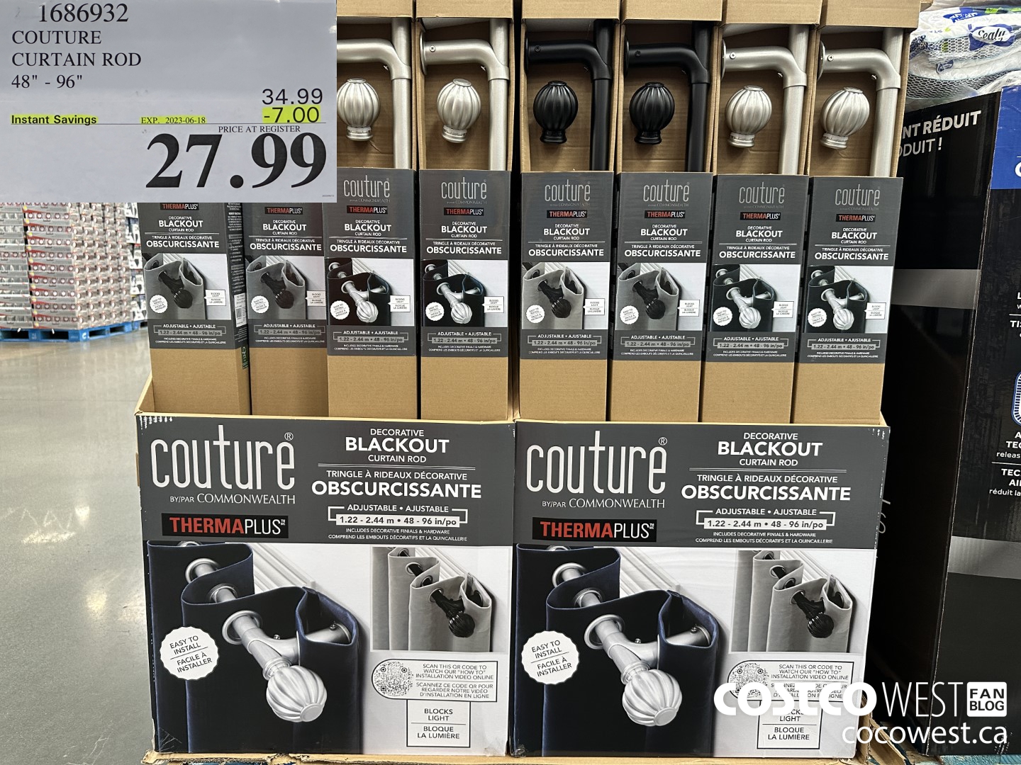 1686932 COUTURE CURTAIN ROD 48