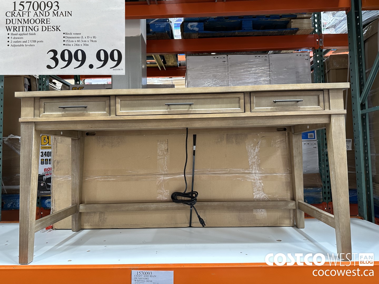 1570093 CRAFT AND MAIN DUNMOORE WRITING DESK $399.99