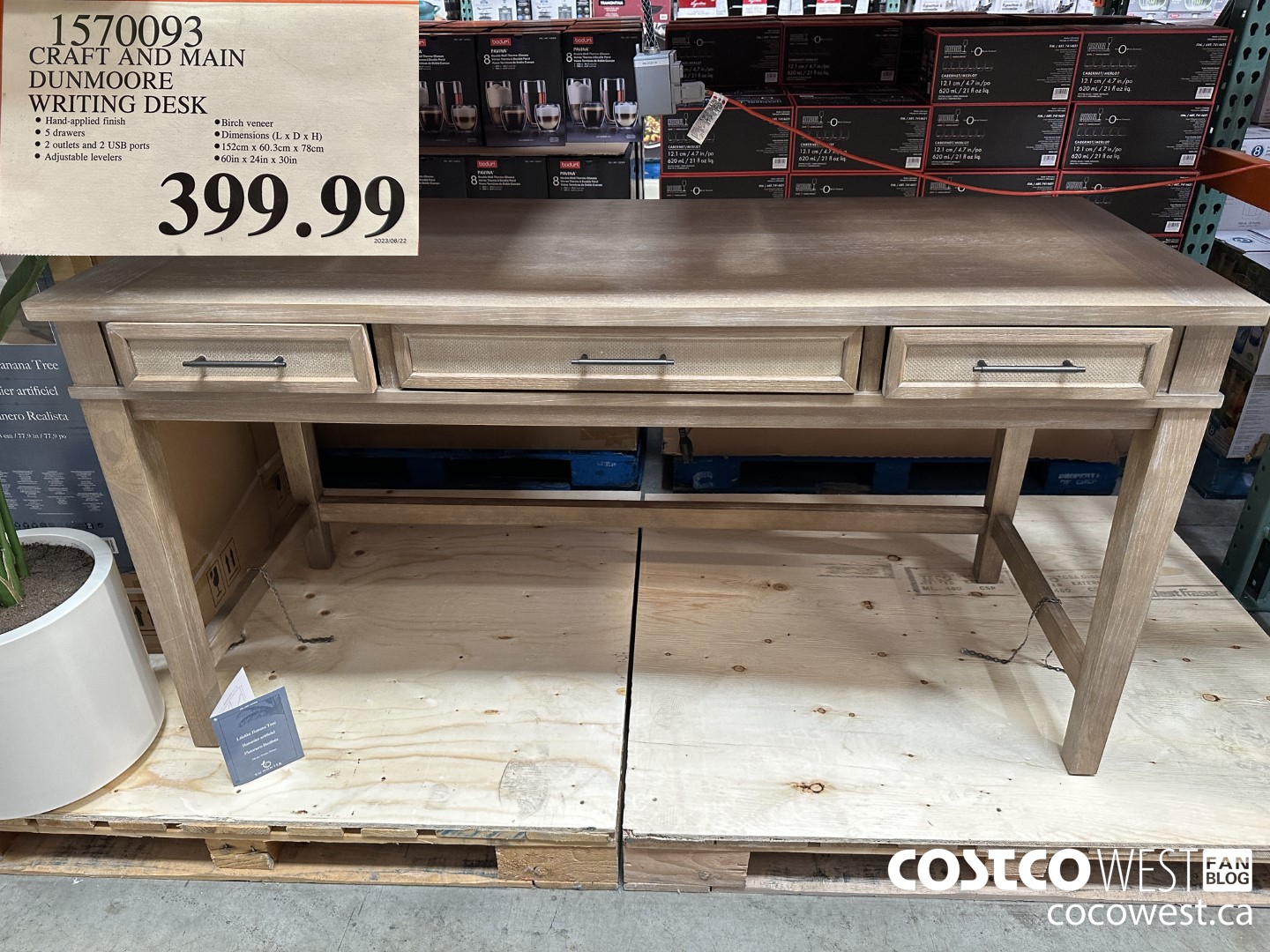 1570093 CRAFT AND MAIN DUNMOORE WRITING DESK $399.99