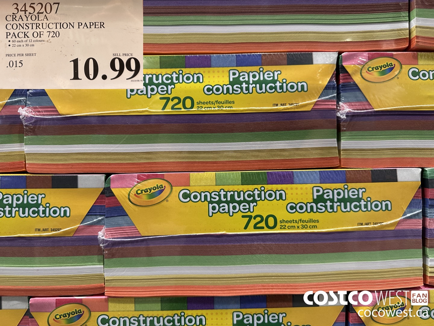 345207 CRAYOLA CONSTRUCTION PAPER PACK OF 720 $10.99