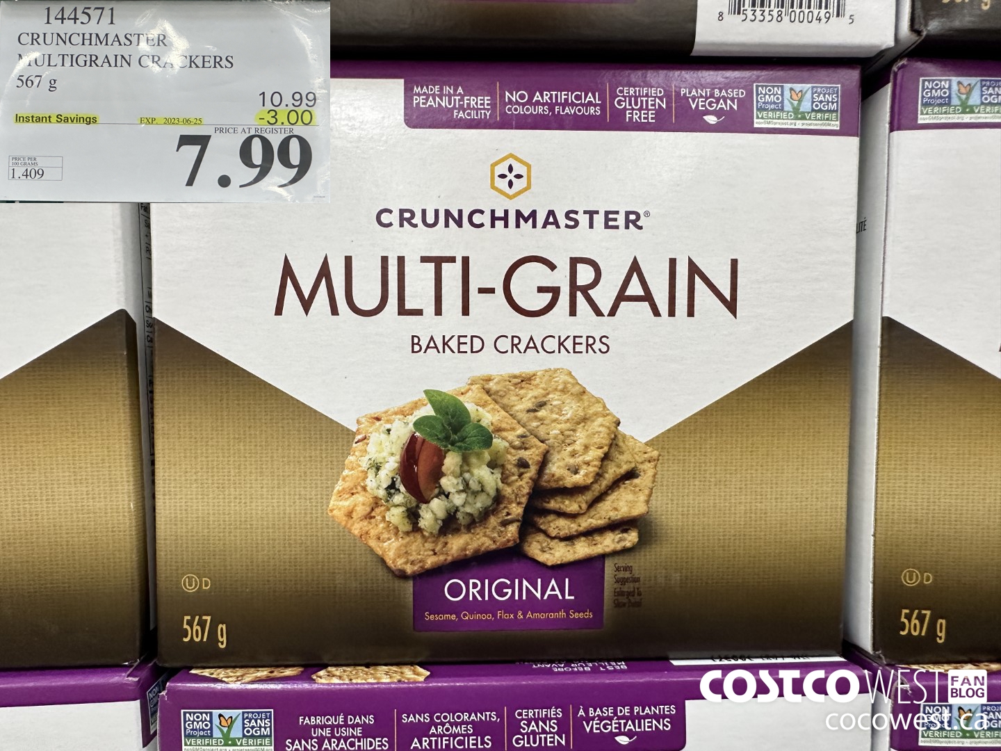 144571 CRUNCHMASTER MULTIGRAIN CRACKERS 567 G ($3.00 INSTANT SAVINGS EXPIRES ON 2023-06-25) $7.99