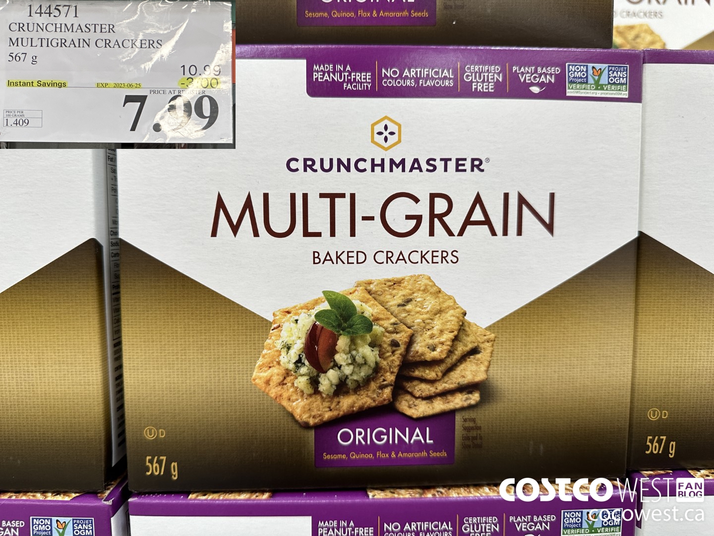144571 CRUNCHMASTER MULTIGRAIN CRACKERS 567 G ($3.00 INSTANT SAVINGS EXPIRES ON 2023-06-25) $7.99