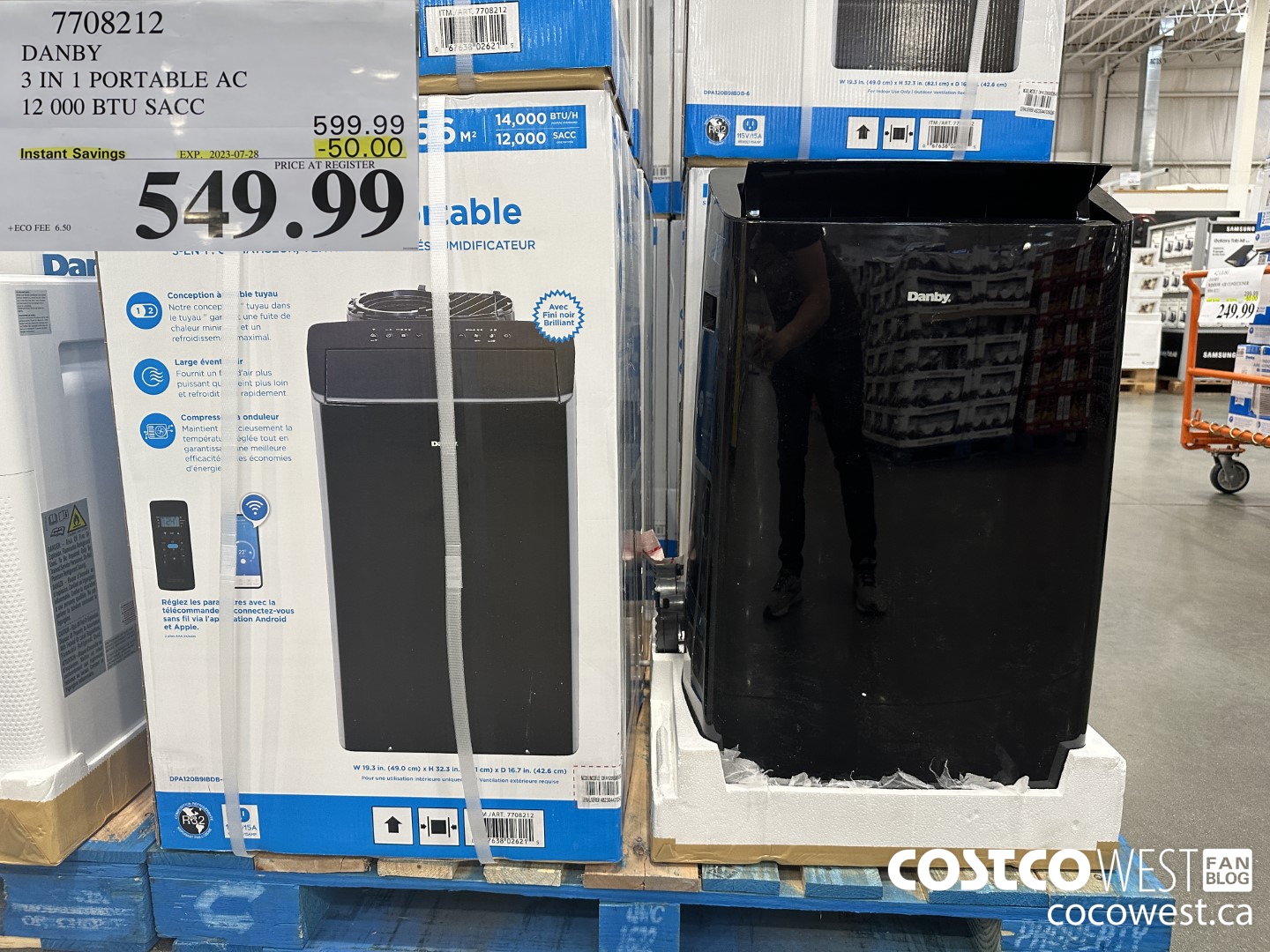 7708212 DANBY 3 IN 1 PORTABLE AC 600 sq ft ($50.00 INSTANT SAVINGS EXPIRES ON 2023-07-28) $549.99