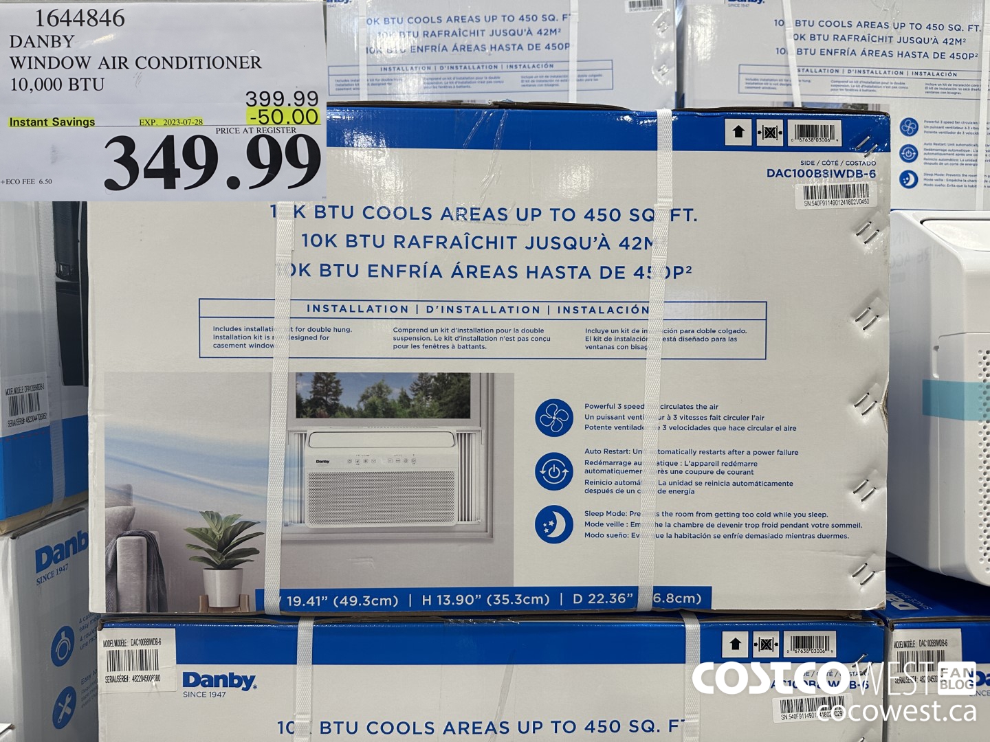 1644846 DANBY WINDOW AIR CONDITIONER 10,000 BTU ($50.00 INSTANT SAVINGS EXPIRES ON 2023-07-28) $349.99