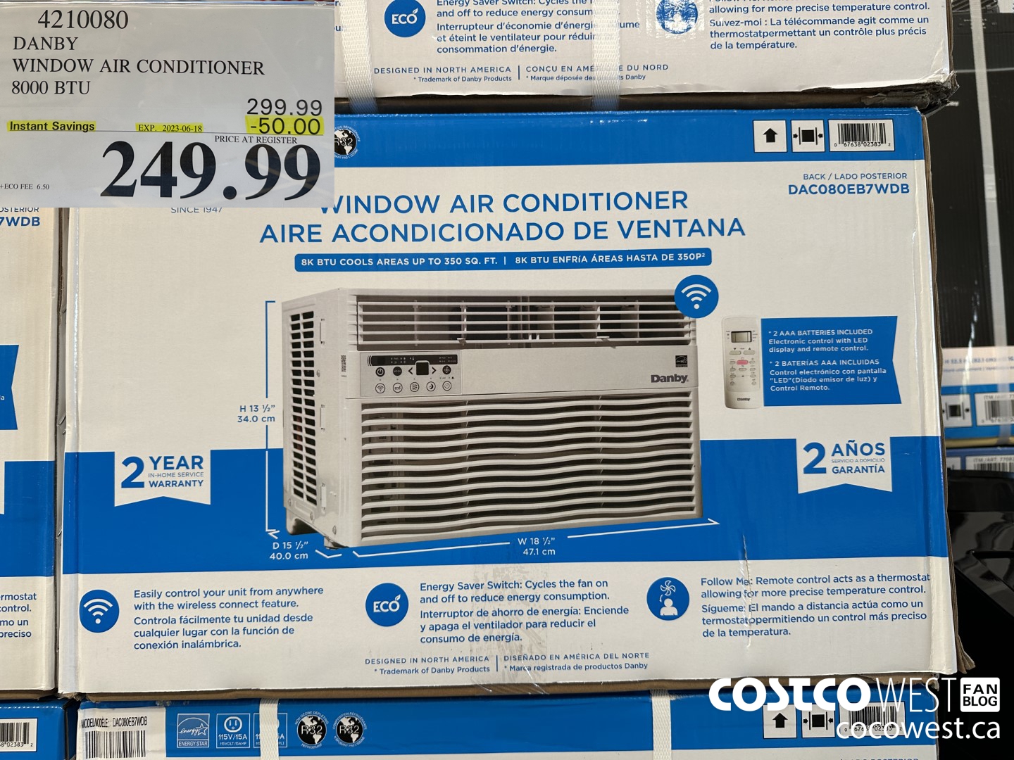 4210080 DANBY WINDOW AIR CONDITIONER 8000 BTU ($50.00 INSTANT SAVINGS EXPIRES ON 2023-06-18) $249.99