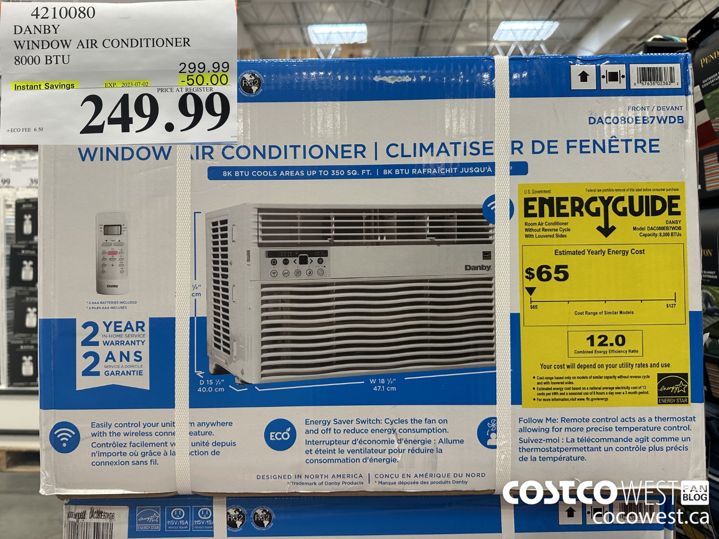 4210080 DANBY WINDOW AIR CONDITIONER 8000 BTU ($50.00 INSTANT SAVINGS EXPIRES ON 2023-07-02) $249.99