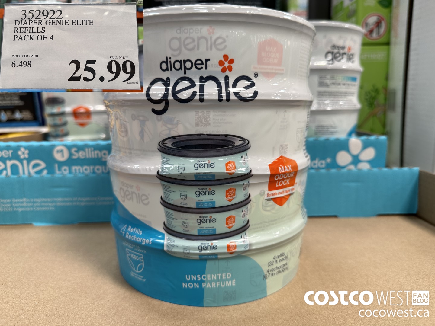 352922 DIAPER GENIE ELITE REFILLS PACK OF 4 $25.99
