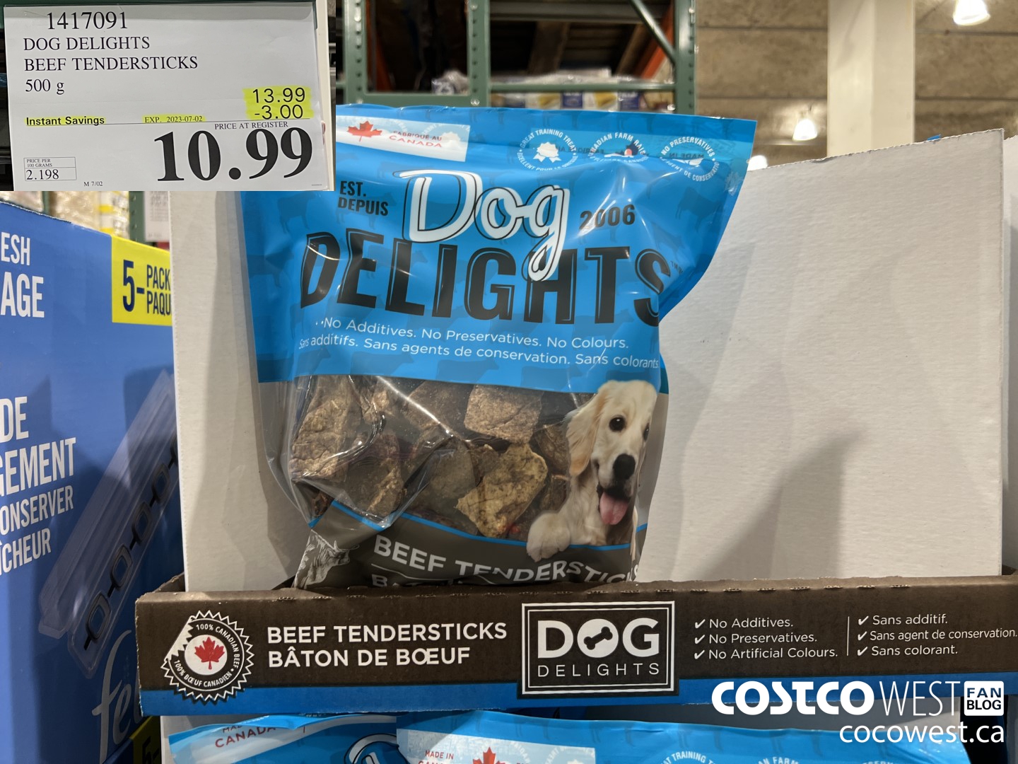1417091 DOG DELIGHTS BEEF TENDERSTICKS 500 g ($3.00 INSTANT SAVINGS EXPIRES ON 2023-07-02) $10.99