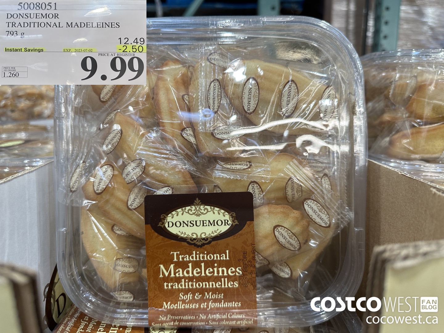 5008051 DONSUEMOR TRADITIONAL MADELEINES 793 g  ($2.50 INSTANT SAVINGS EXPIRES ON 2023-07-02) $9.99
