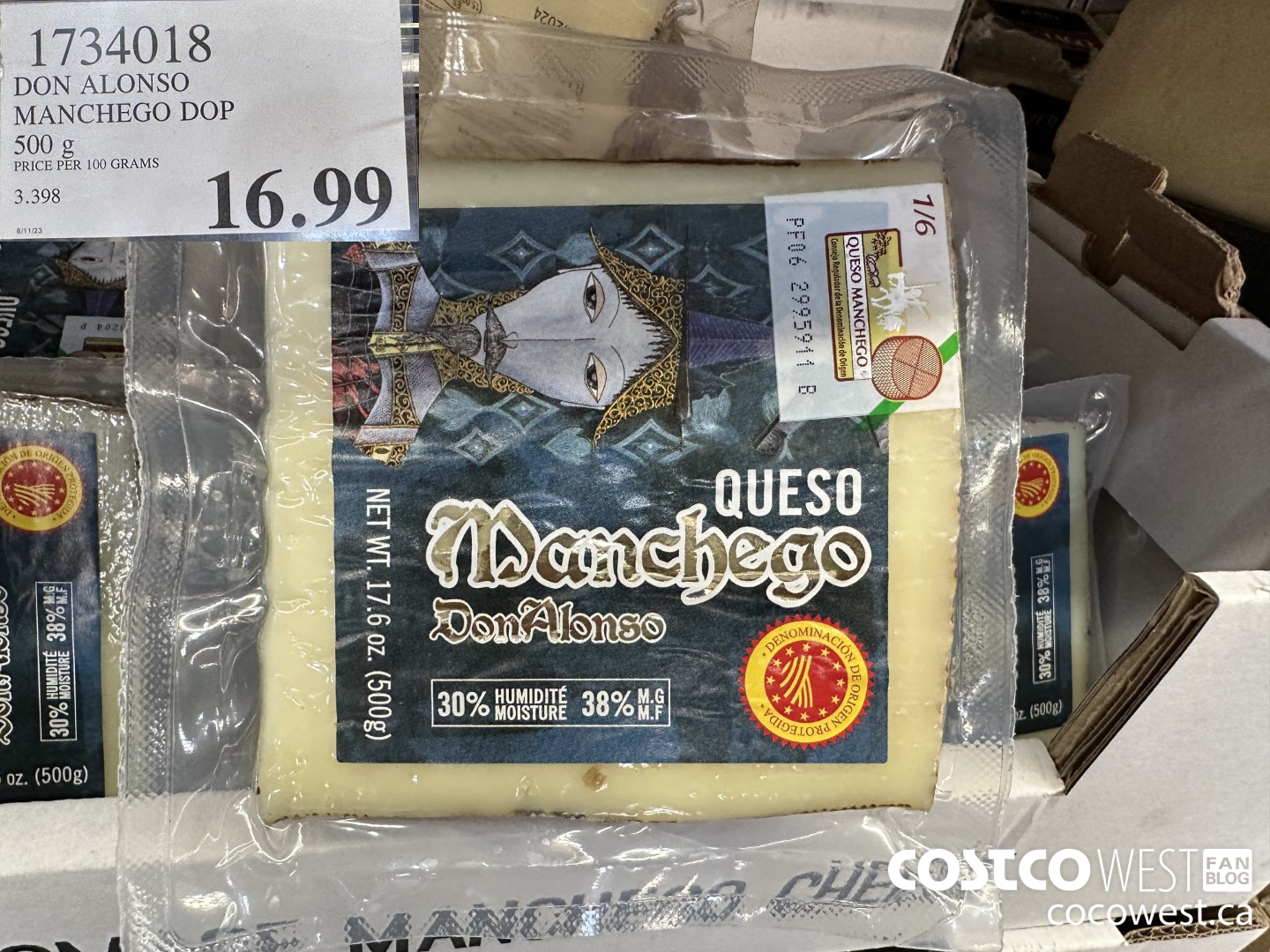 1734018 DON ALONSO MANCHEGO DOP 500G $16.99