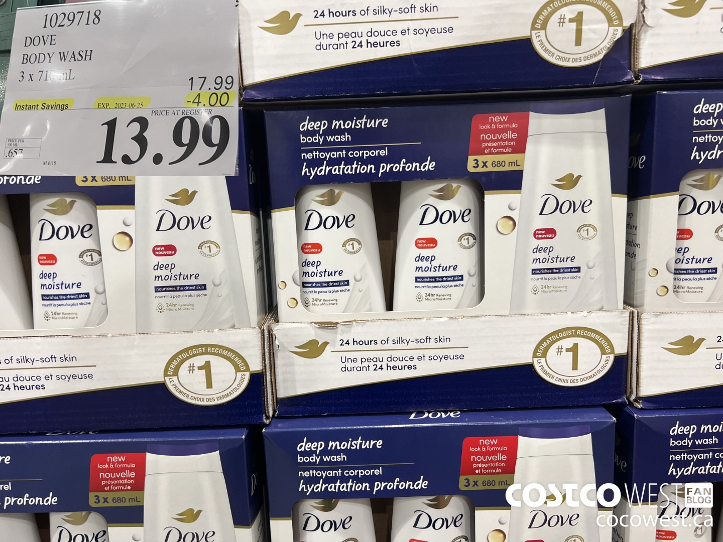 1029718 DOVE BODY WASH 3 x 710 mL ($4.00 INSTANT SAVINGS EXPIRES ON 2023-06-25) $13.99