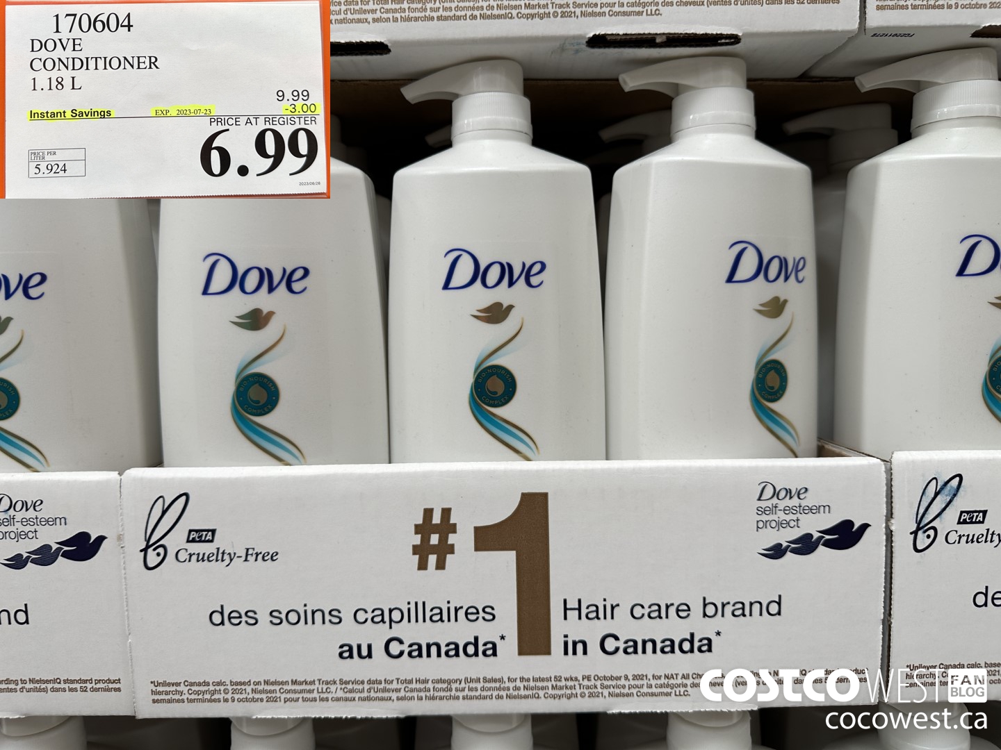 170604 DOVE CONDITIONER 1.18 L ($3.00 INSTANT SAVINGS EXPIRES ON 2023-07-23) $6.99