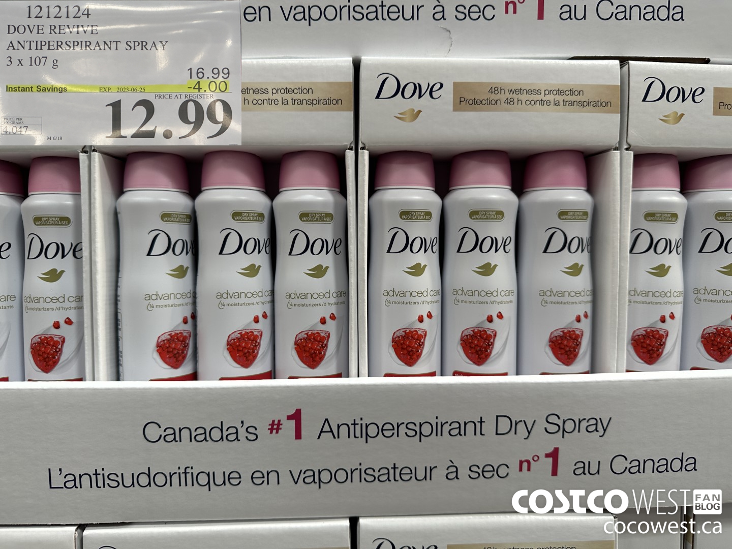 1212124 DOVE REVIVE ANTIPERSPIRANT SPRAY 3 X 107 G ($4.00 INSTANT SAVINGS EXPIRES ON 2023-06-25) $12.99