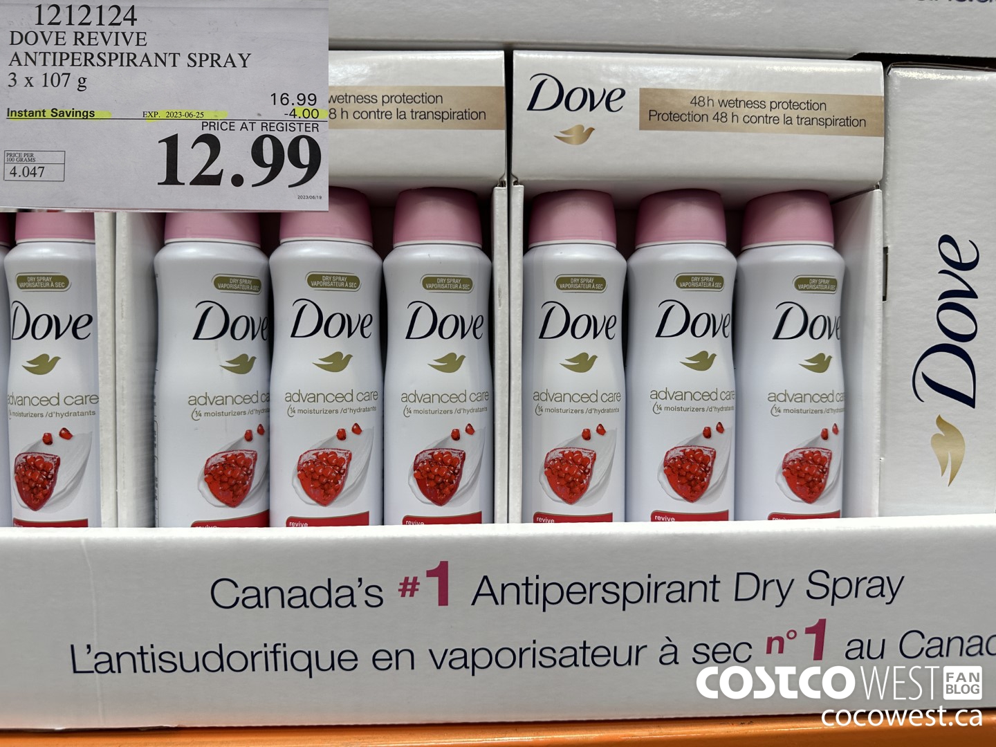 1212124 DOVE REVIVE ANTIPERSPIRANT SPRAY 3 X 107 G ($4.00 INSTANT SAVINGS EXPIRES ON 2023-06-25) $12.99