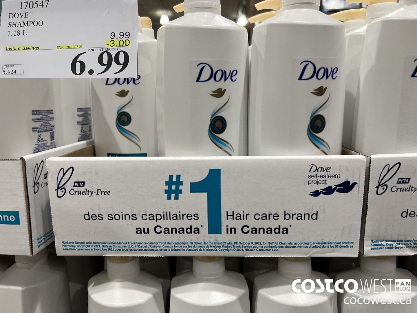 170547 DOVE SHAMPOO 1.18 L  ($3.00 INSTANT SAVINGS EXPIRES ON 2023-07-23) $6.99