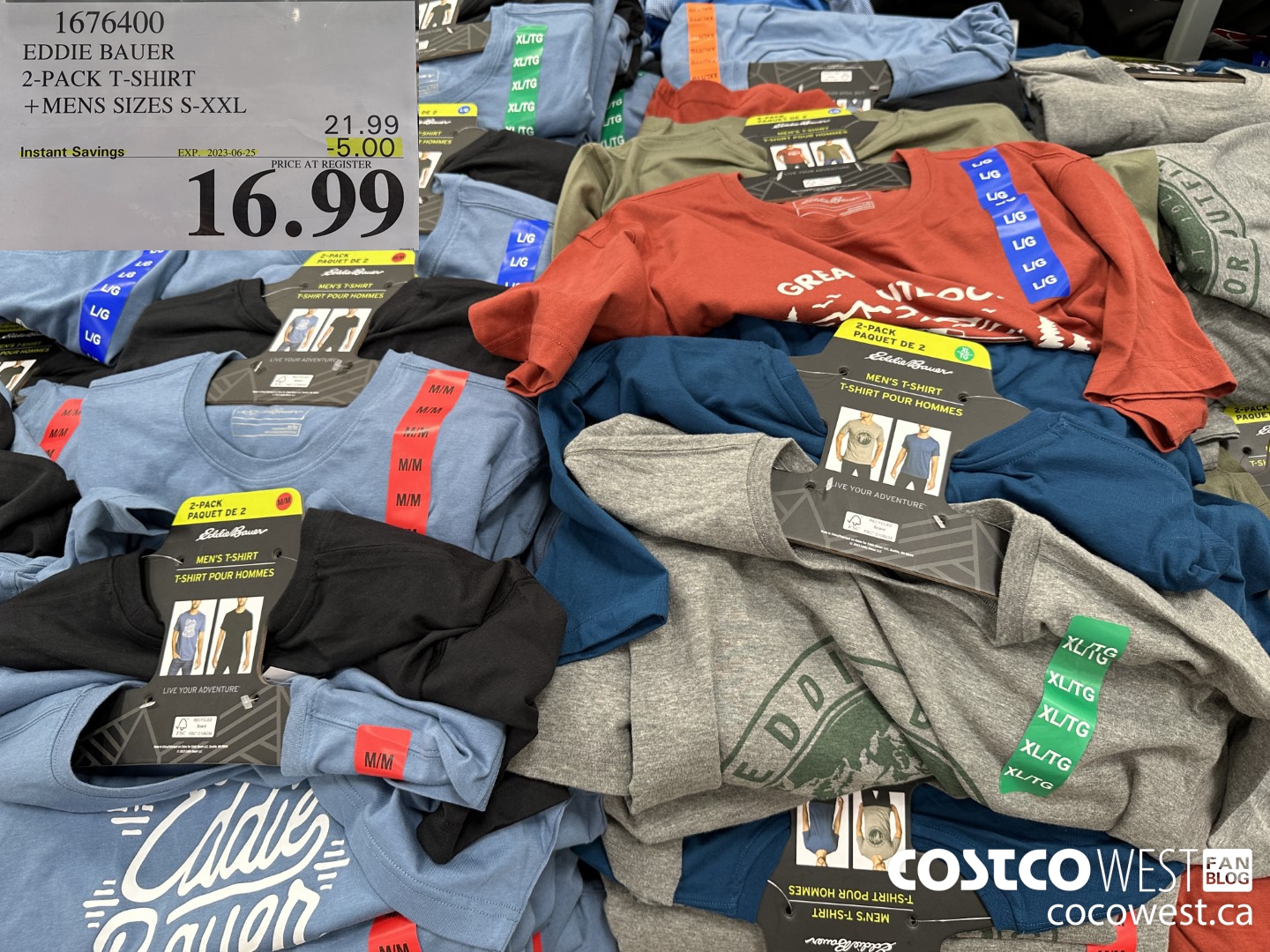 1676400 EDDIE BAUER 2-PACK T-SHIRT MENS SIZES S-XXL ($5.00 INSTANT SAVINGS EXPIRES ON 2023-06-25) $16.99