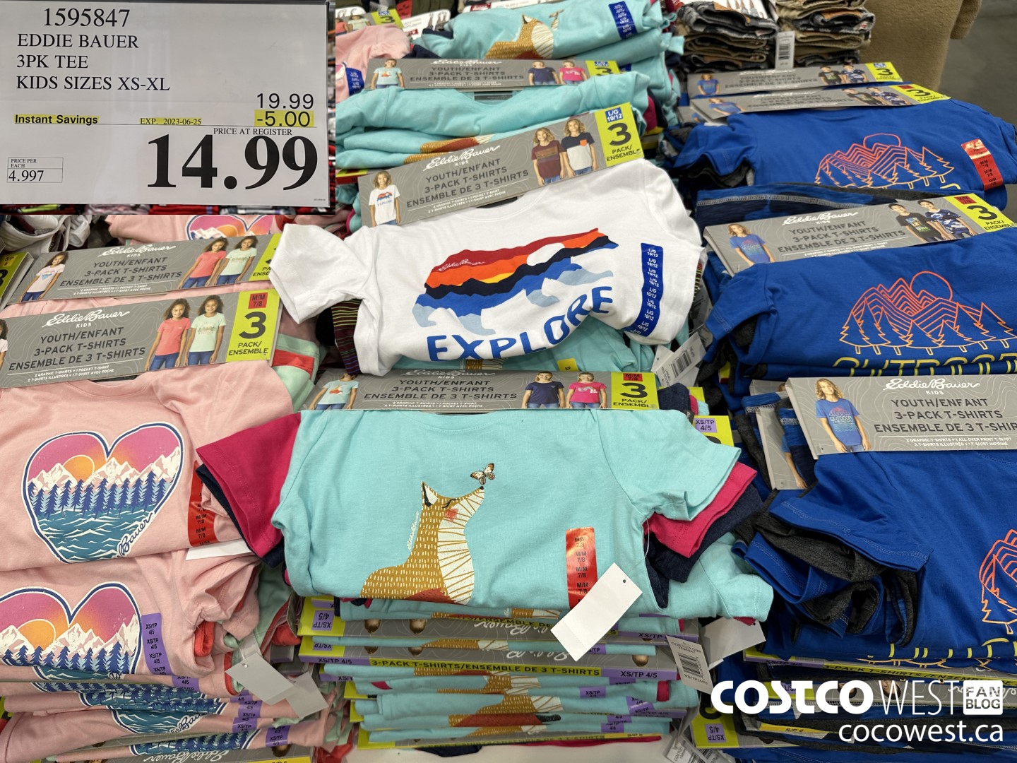 1595847 EDDIE BAUER 3PK TEE KIDS SIZES XS-XL ($5.00 INSTANT SAVINGS EXPIRES ON 2023-06-25) $14.99