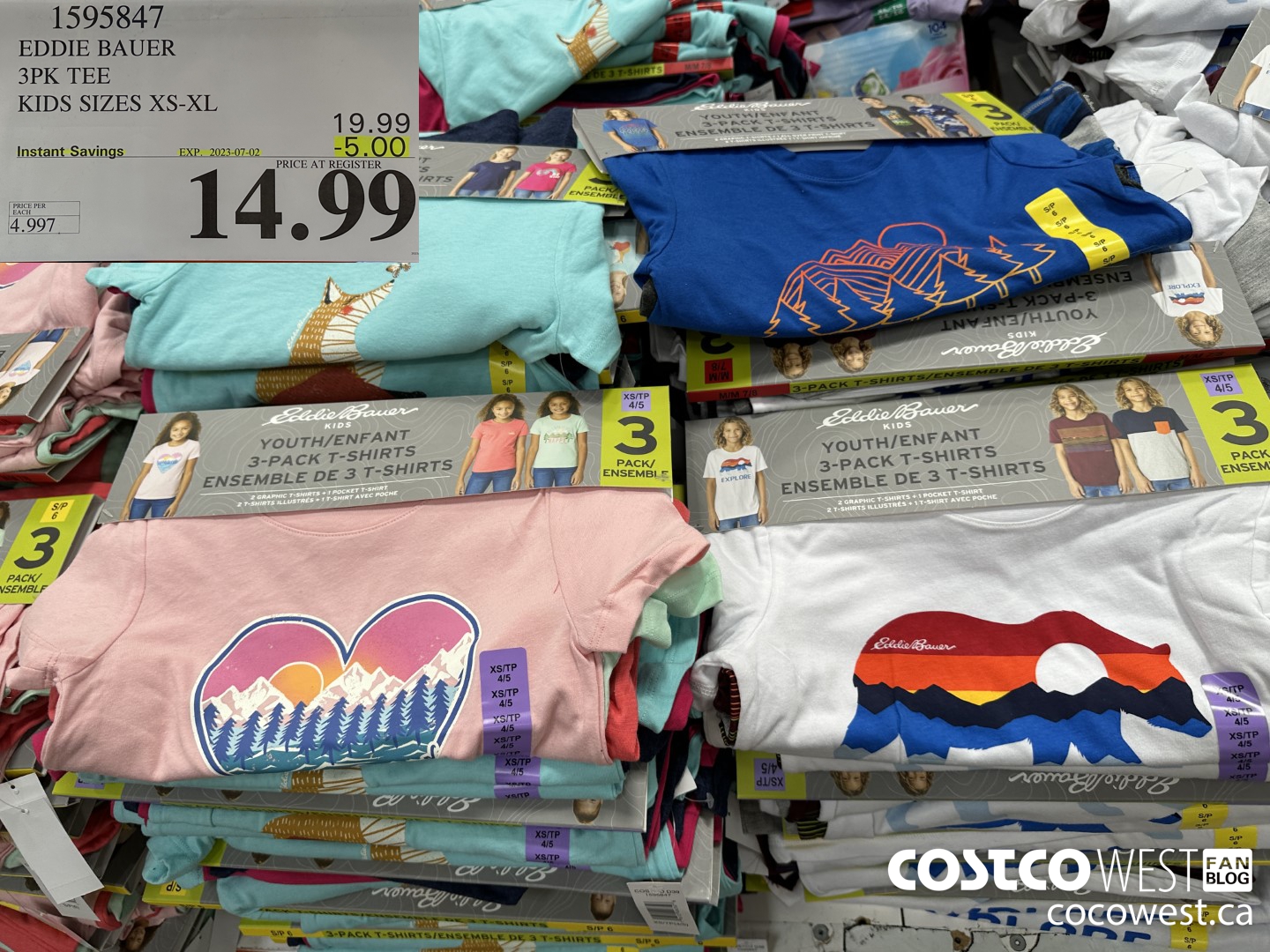 1595847 EDDIE BAUER 3PK TEE KIDS SIZES XS-XL ($5.00 INSTANT SAVINGS EXPIRES ON 2023-07-02) $14.99