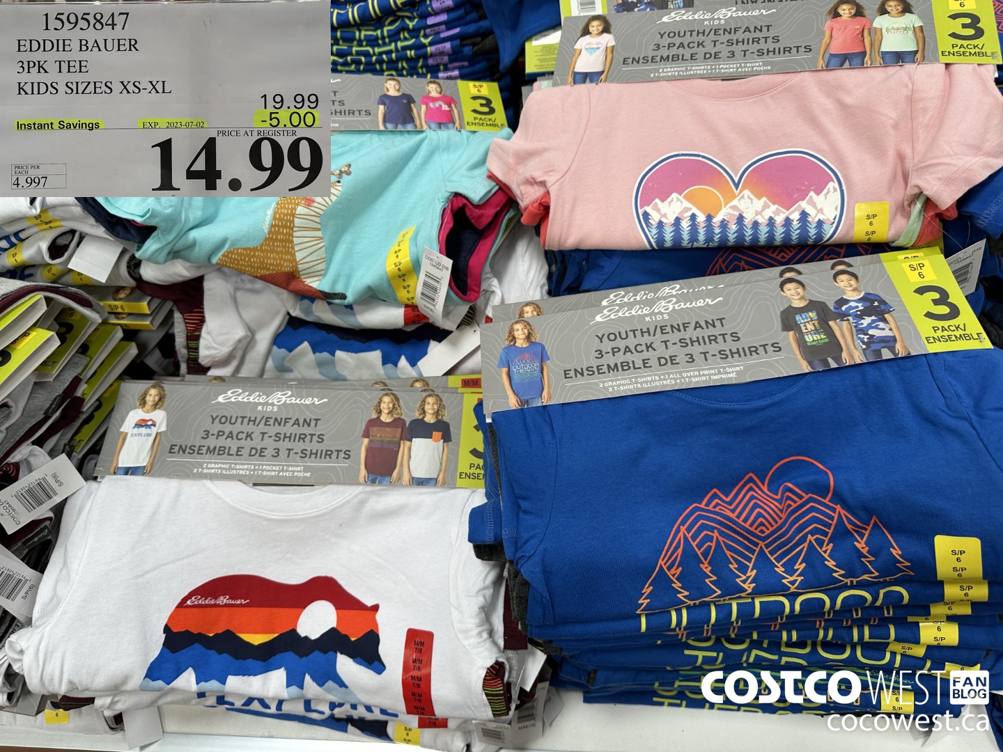 1595847 EDDIE BAUER 3PK TEE KIDS SIZES XS-XL ($5.00 INSTANT SAVINGS EXPIRES ON 2023-07-02) $14.99