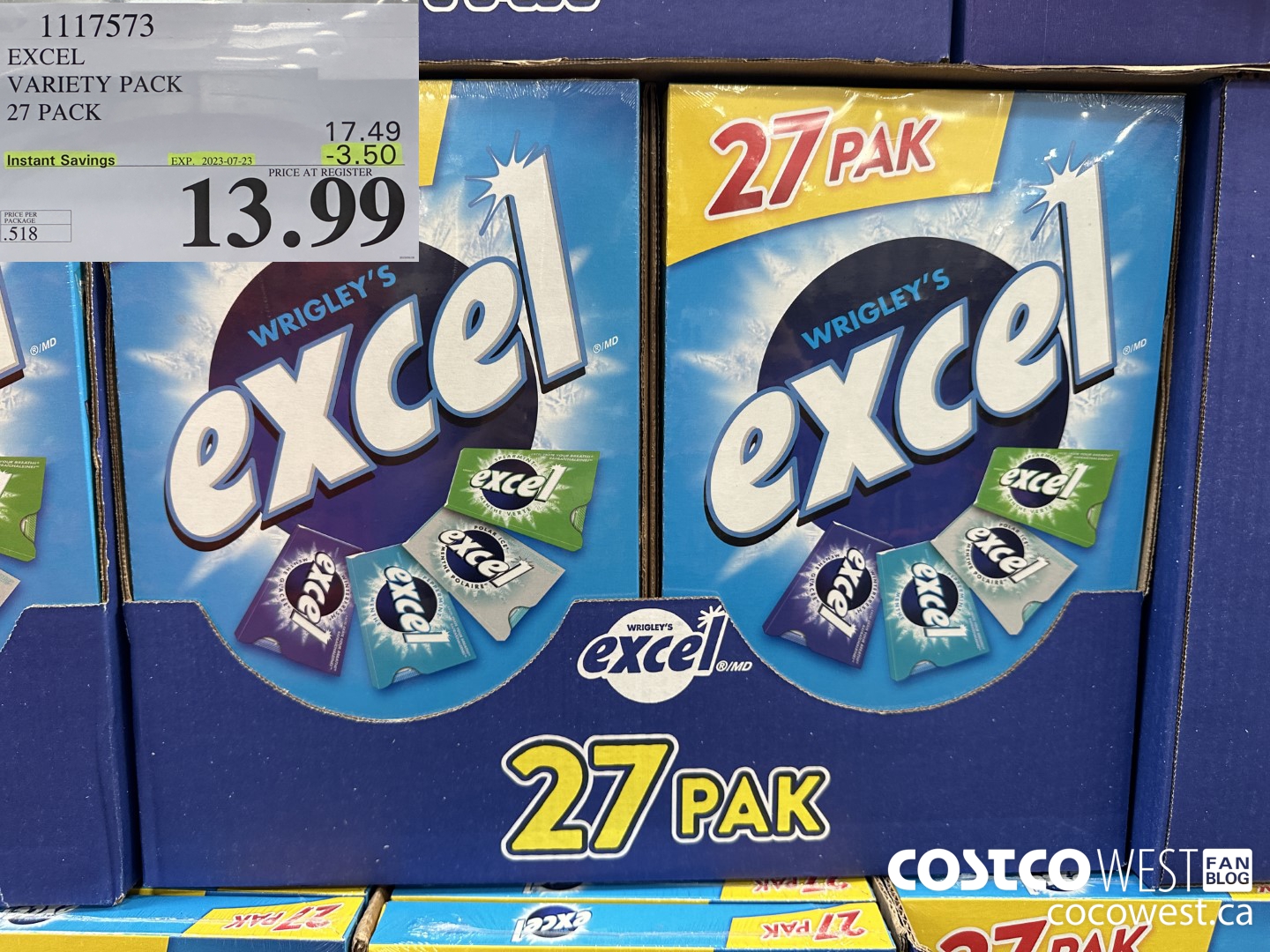1117573 EXCEL VARIETY PACK 27 PACK ($3.50 INSTANT SAVINGS EXPIRES ON 2023-07-23) $13.99