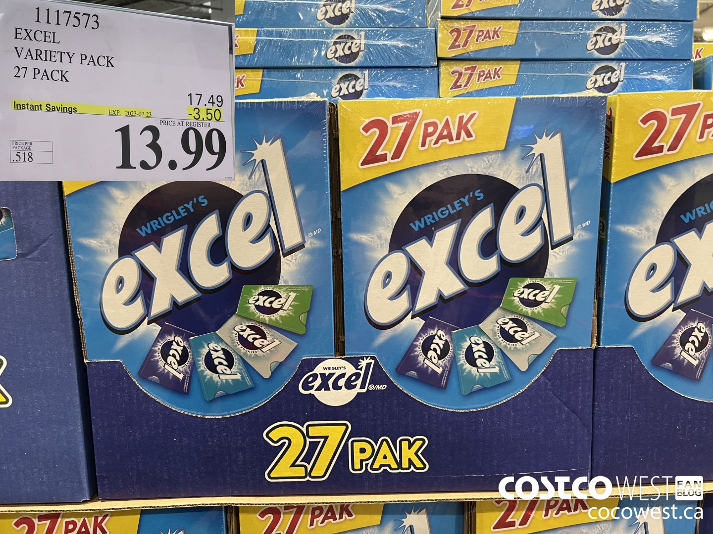 1117573 EXCEL VARIETY PACK 27 PACK ($3.50 INSTANT SAVINGS EXPIRES ON 2023-07-23) $13.99
