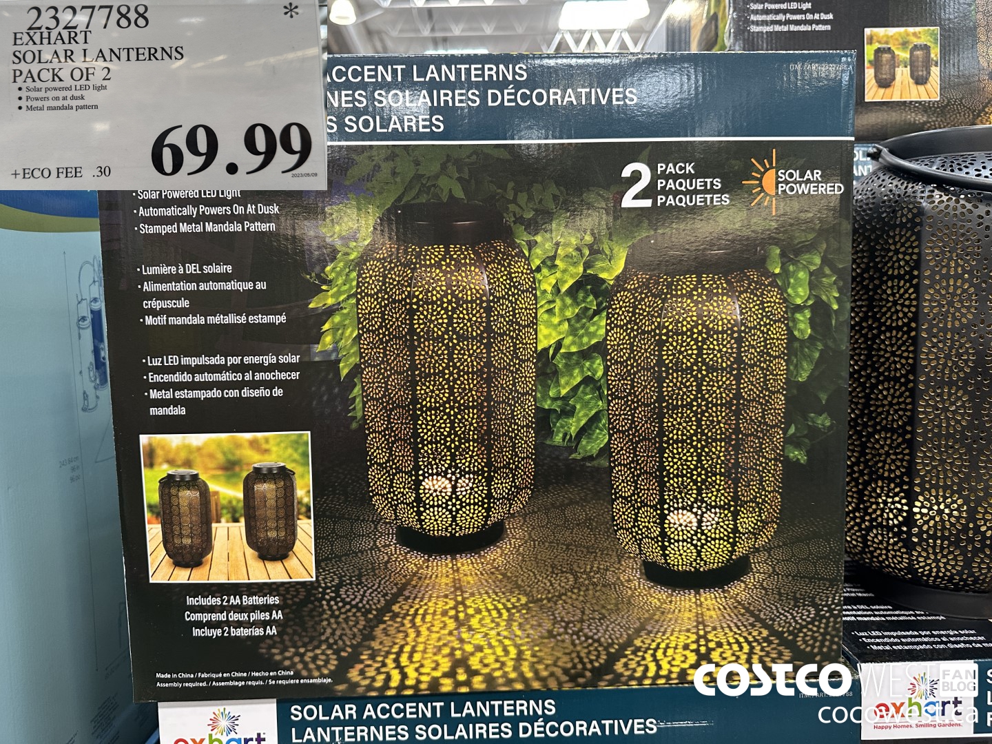2327788 EXHART SOLAR LANTERNS PACK OF 2 $69.99