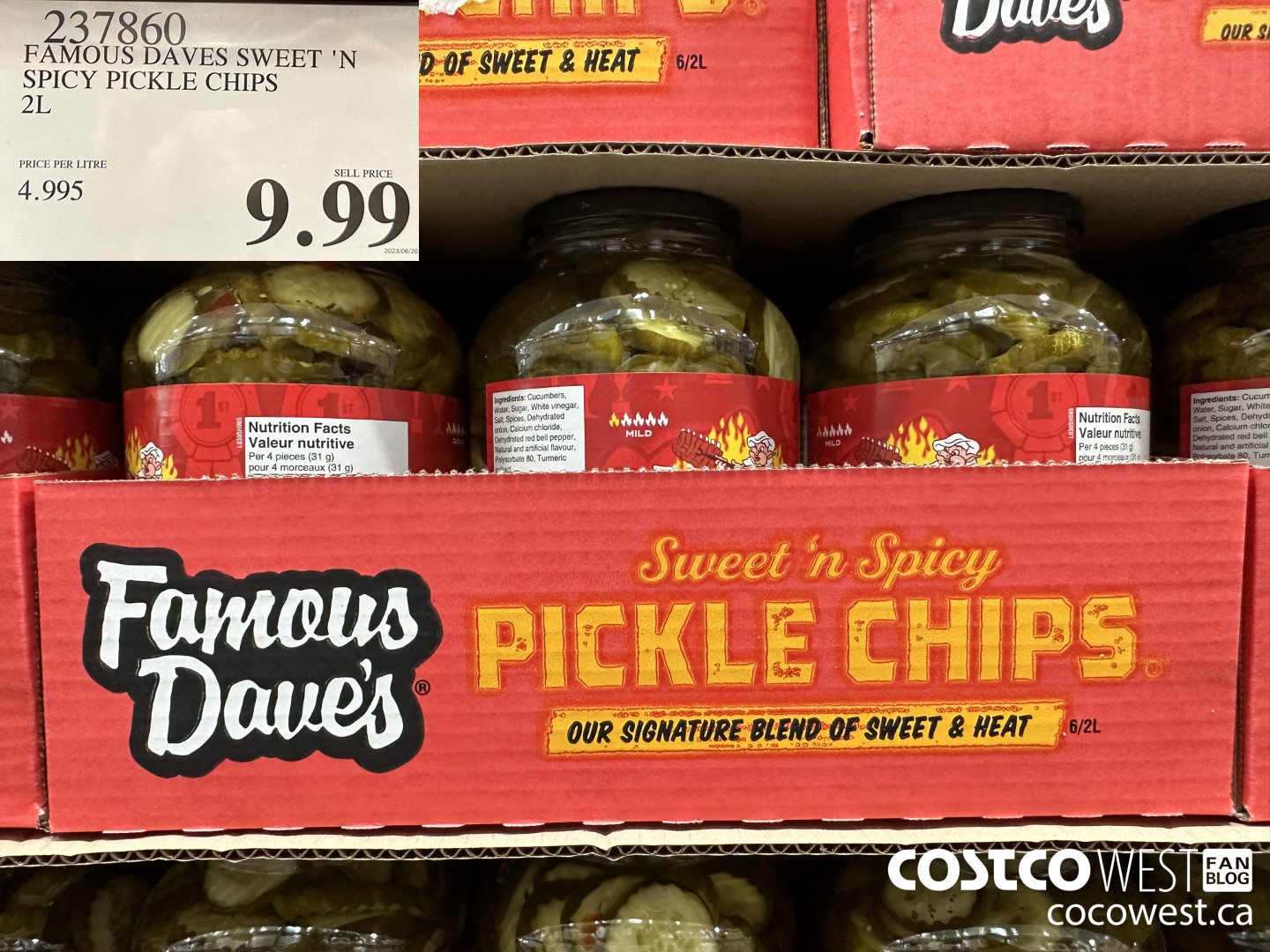 237860 FAMOUS DAVES SWEET N' SPICY PICKLE CHIPS 2L $9.99