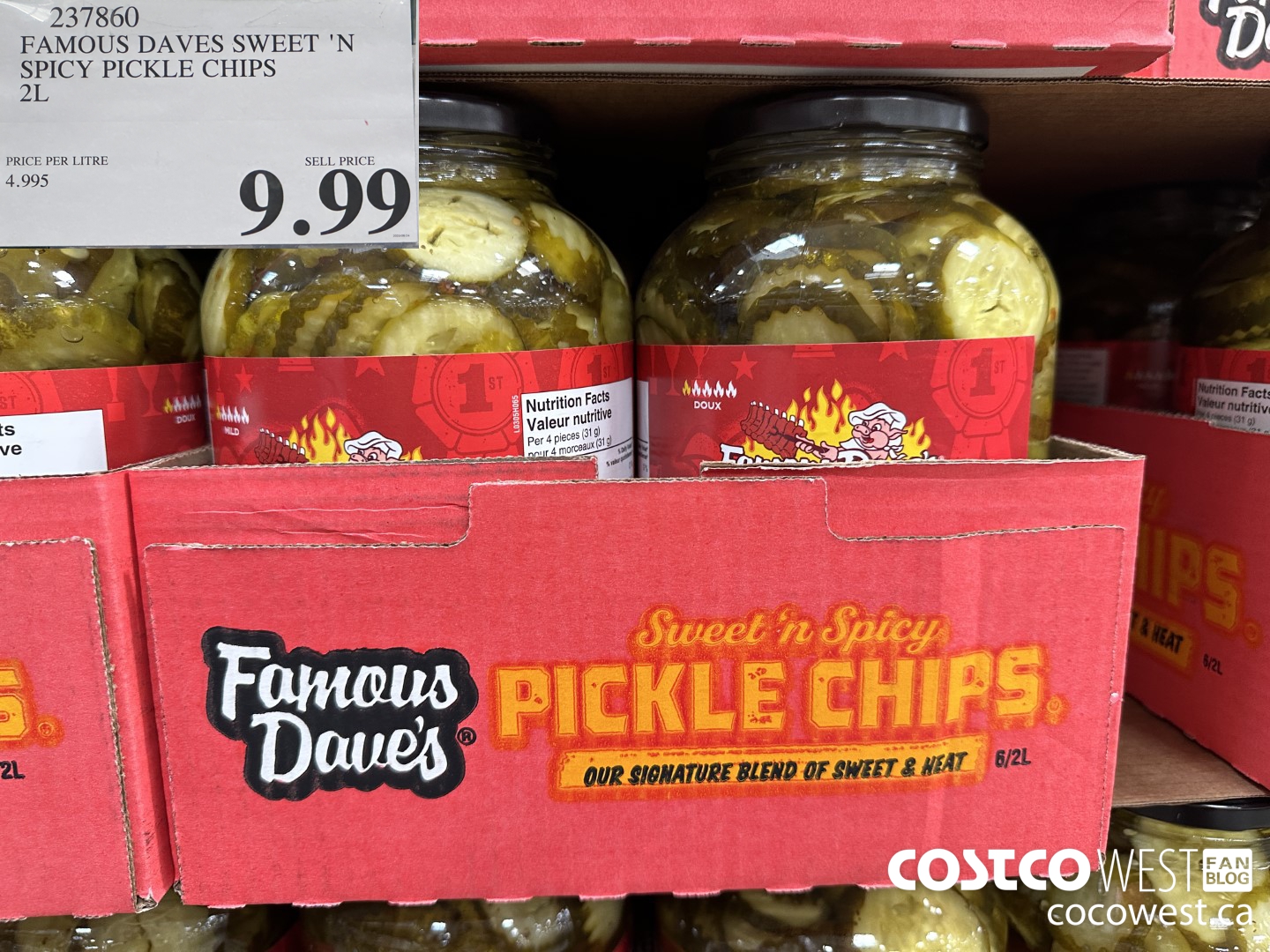 237860 FAMOUS DAVES SWEET N' SPICY PICKLE CHIPS 2L $9.99