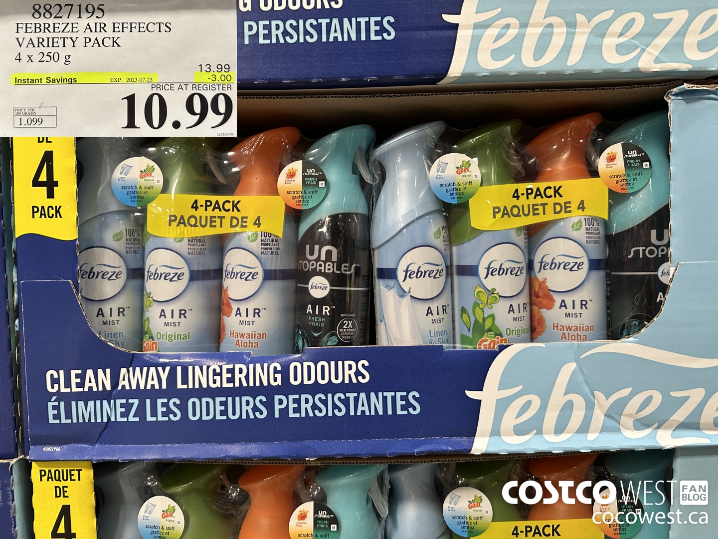 8827195 FEBREZE AIR EFFECTS VARIETY PACK 4 x 250 g ($3.00 INSTANT SAVINGS EXPIRES ON 2023-07-23) $10.99