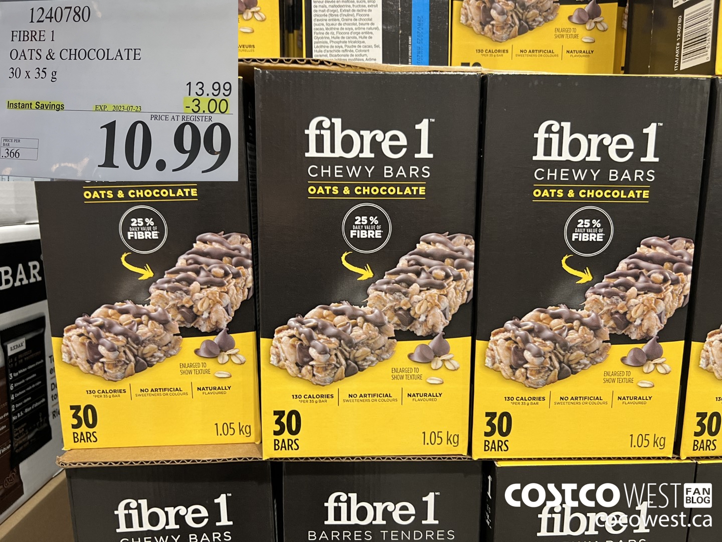 1240780 FIBRE 1 OATS & CHOCOLATE 30 X 35 G ($3.00 INSTANT SAVINGS EXPIRES ON 2023-07-23) $10.99